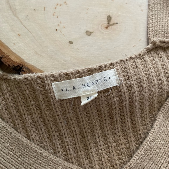 LA Hearts | Beige Ribbed Sweater - Picture 3 of 4